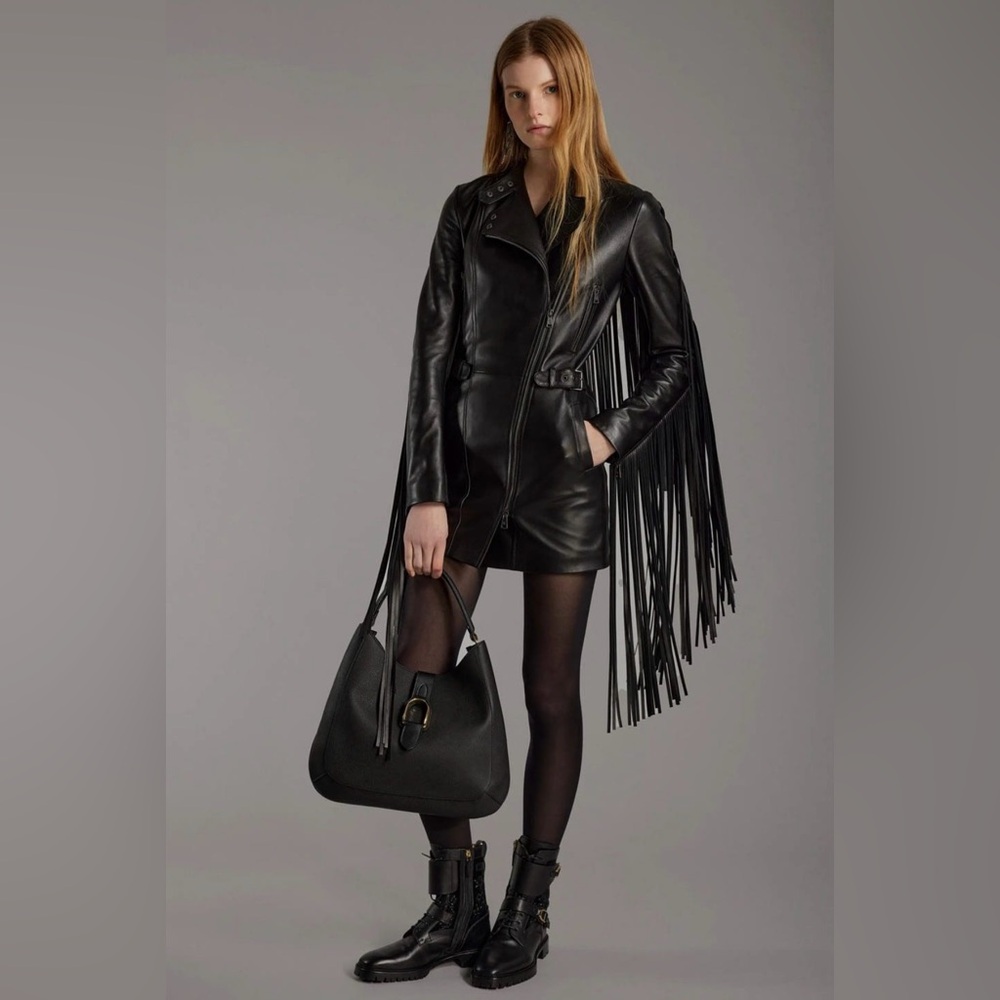 Ralph Lauren Delores Fringe Lambskin Cocktail
Dress, brand new without tag